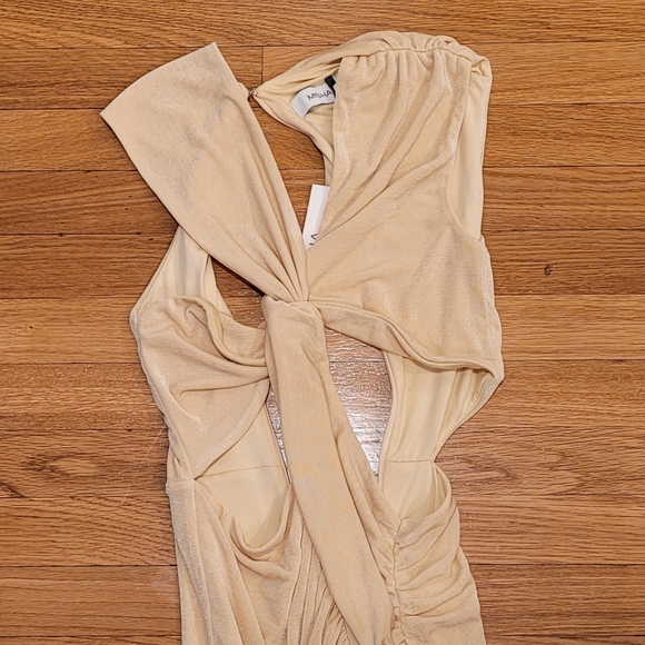 NWT MISHA GRACIELA CUTOUT MIDI DRESS IN LEMON DROP - Picture 3 of 6